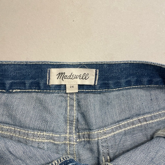 Madewell denim shorts front pocket and rear zipper pockets high waisted size 26 - Picture 7 of 9
